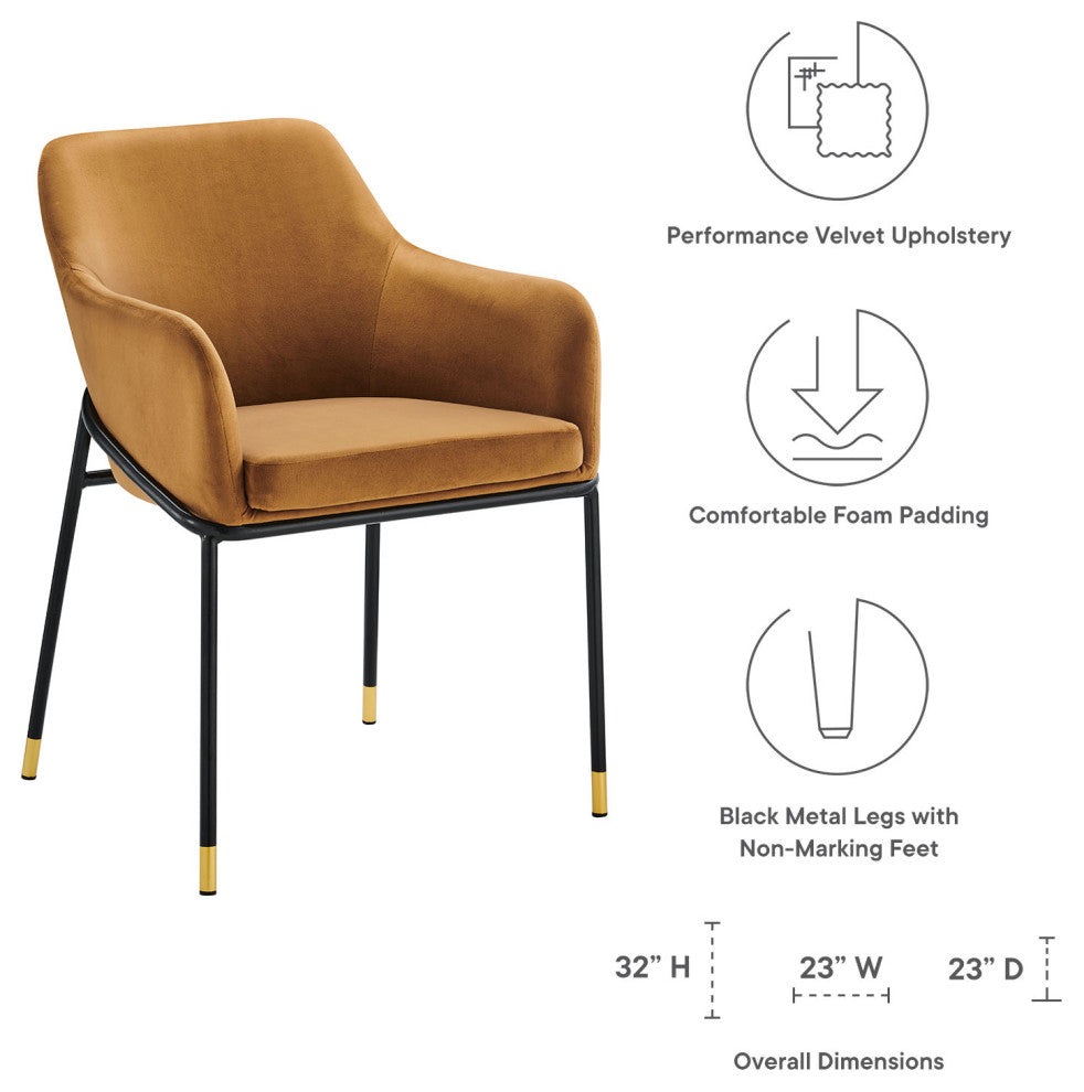 Dining Chair, Set of 2, Black Brown, Velvet, Modern Cafe Bistro Hospitality