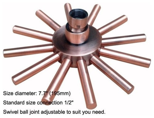 Antique Red Copper Rainfall Showerhead