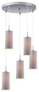 Stevens Multi-Light Pendant Cluster, Satin Nickel, Gray