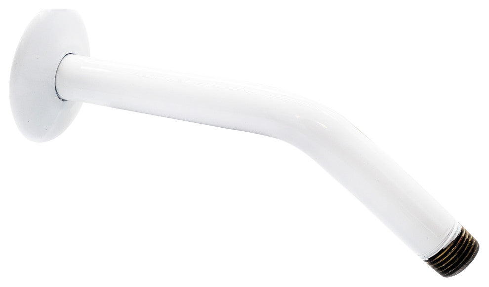 8" Shower Arm In Oil Rubbed Bronze, Powder Coated White
