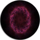 Dark Radial Purple Fractal Flower Digital Art, Disc Metal Wall Art, 11"