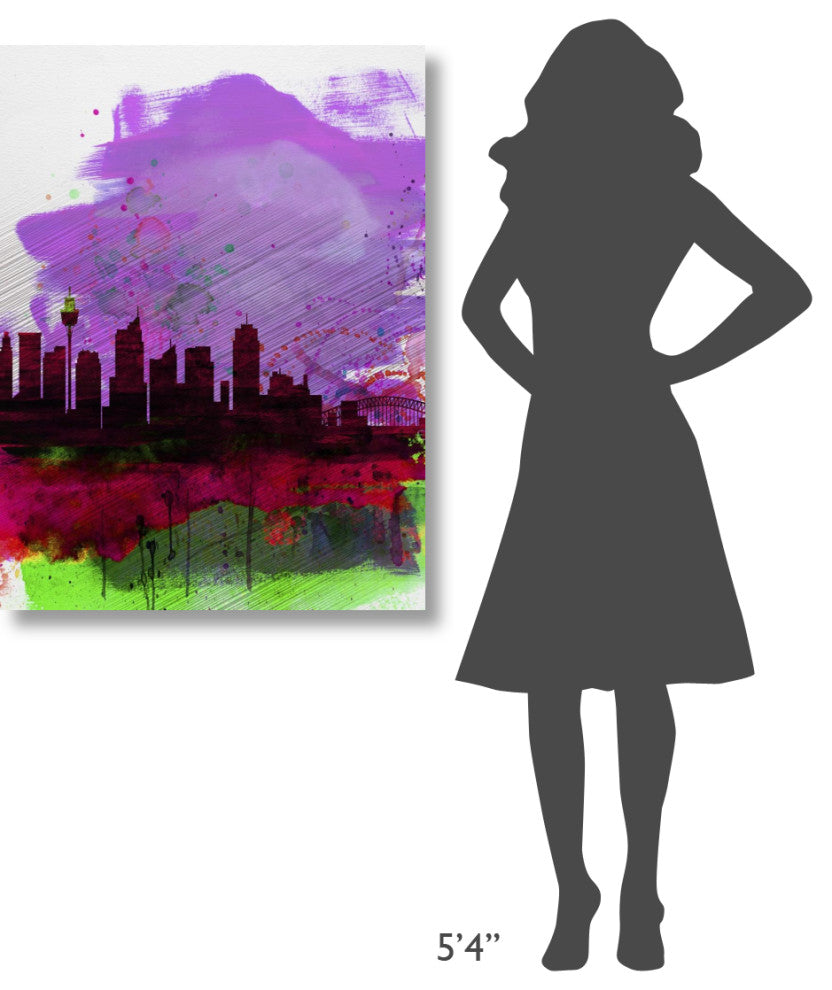 "Sydney Watercolor Skyline 2" Fine Art Print