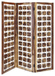 HomeRoots Contemporary Wood Squares 3 Panel Room Divider Screen