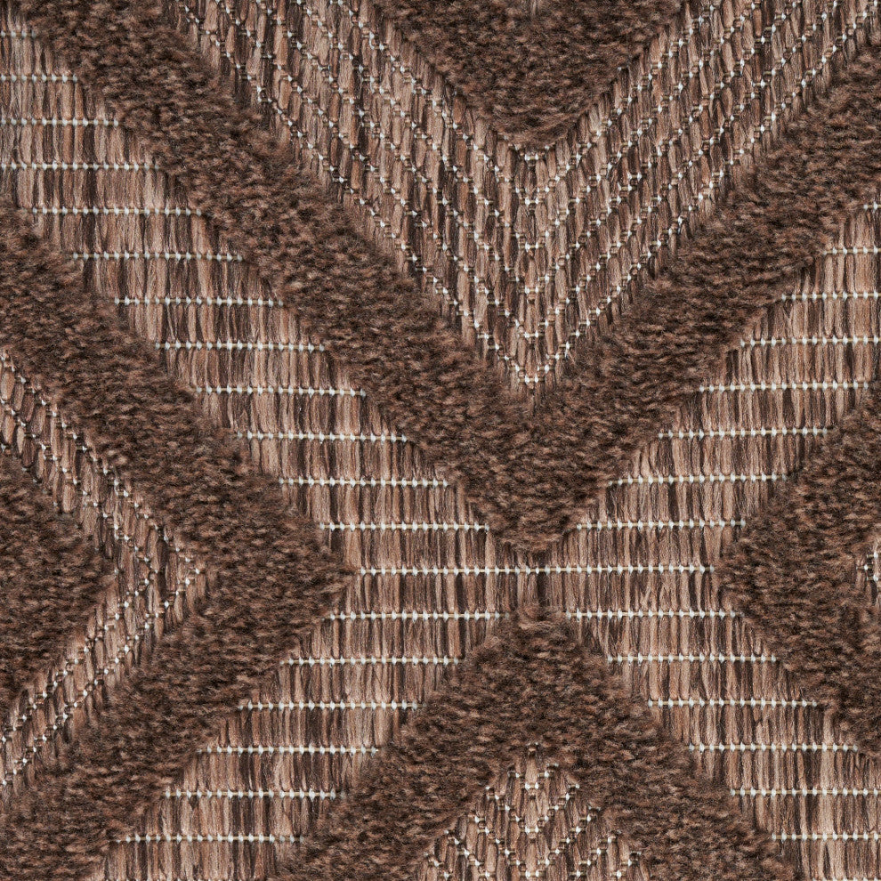 Nourison Versatile 4' x Round Brown Modern Rug