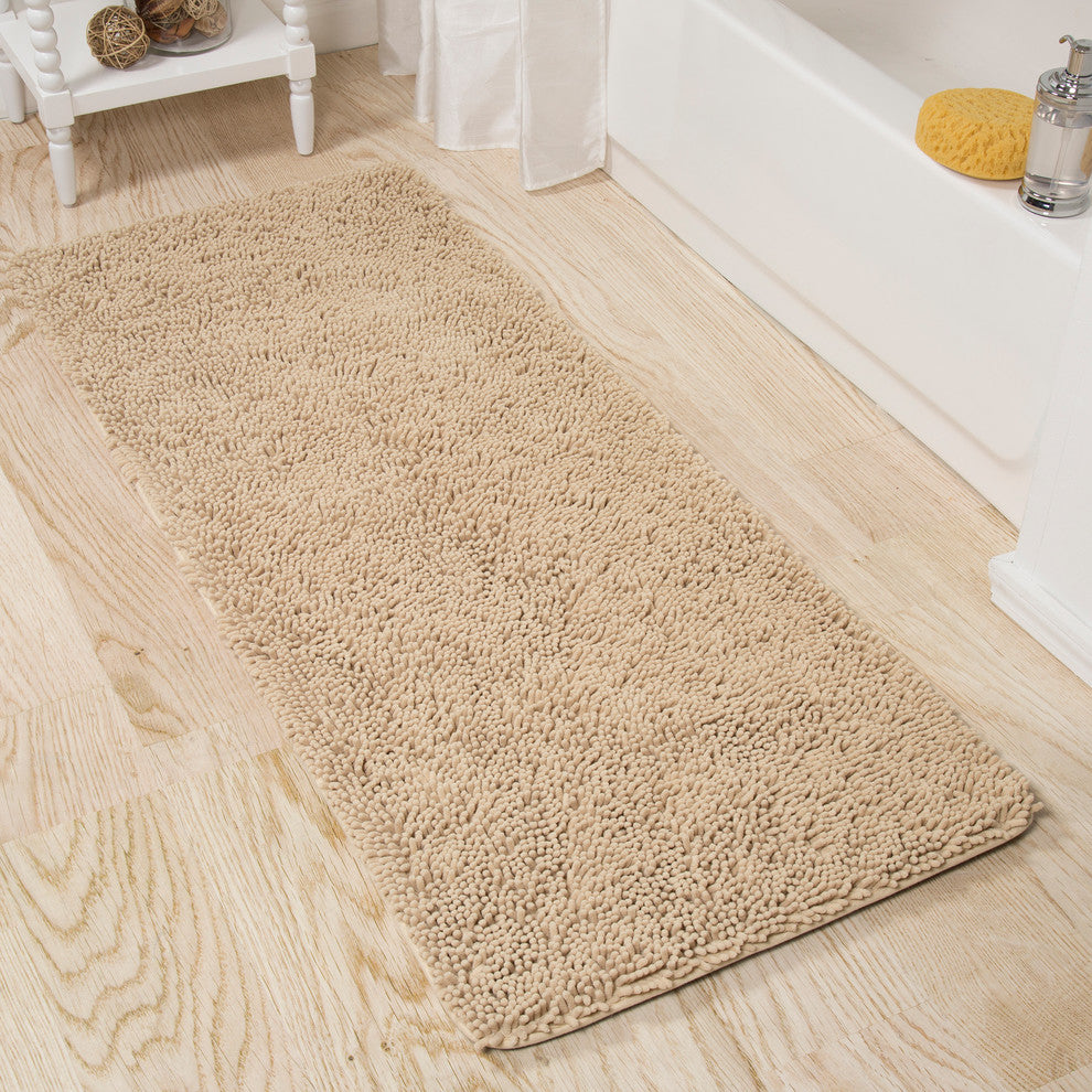 Shag Memory Foam Bath Mat, 2'' x 5'', Ivory