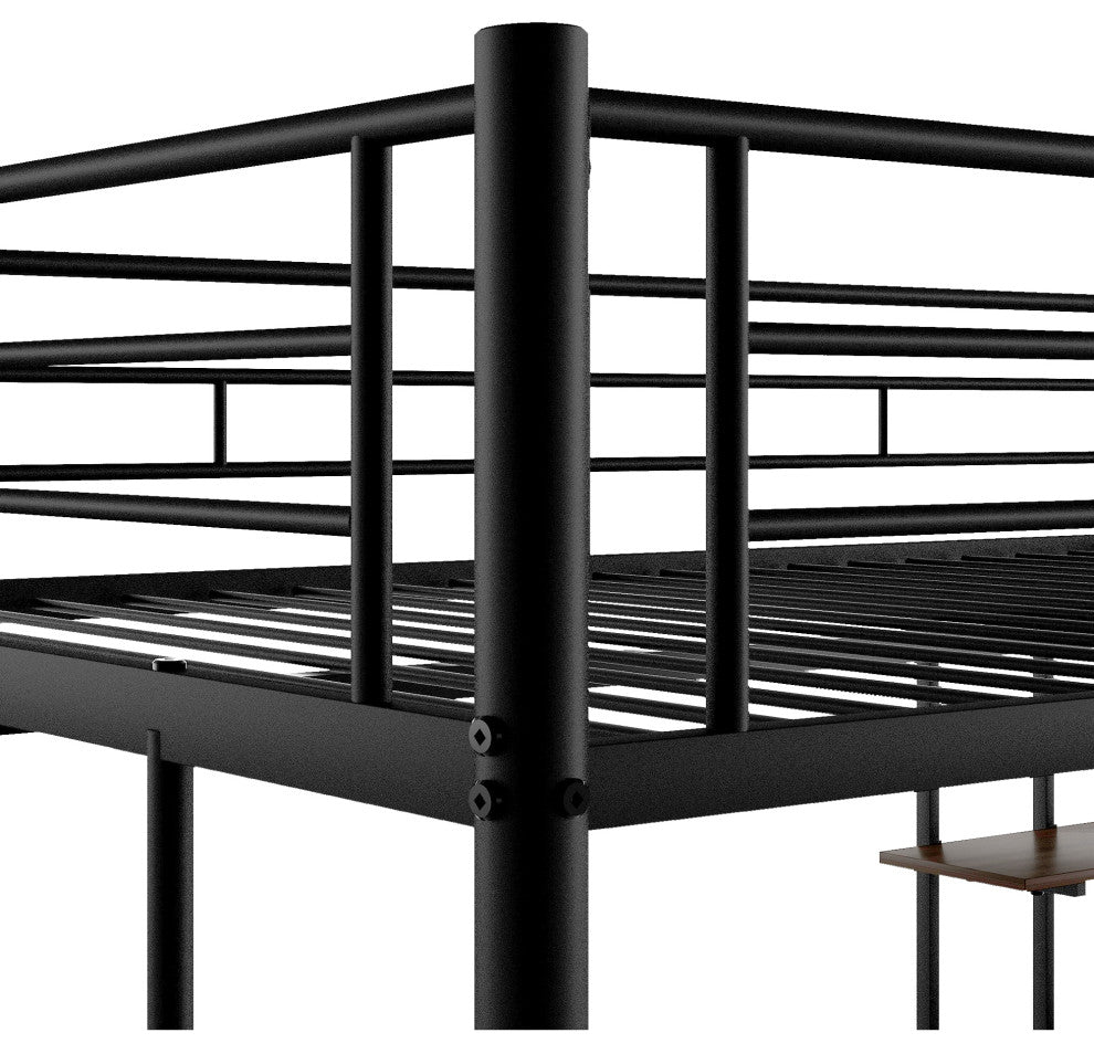 Gewnee Loft Bed with Desk and Shelf