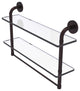 Remi 22" Two Tiered Glass Shelf with Towel Bar, Antique Bronze