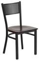 Restaurant Tables and Chairs, "Uberlux" Metal Chair, Walnut