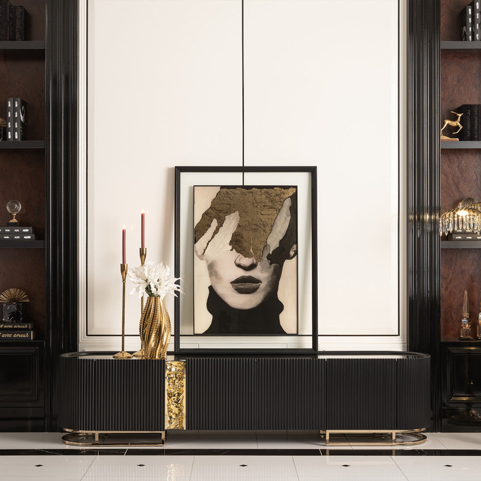 Lisbon Media Cabinet, Silken Matte Black