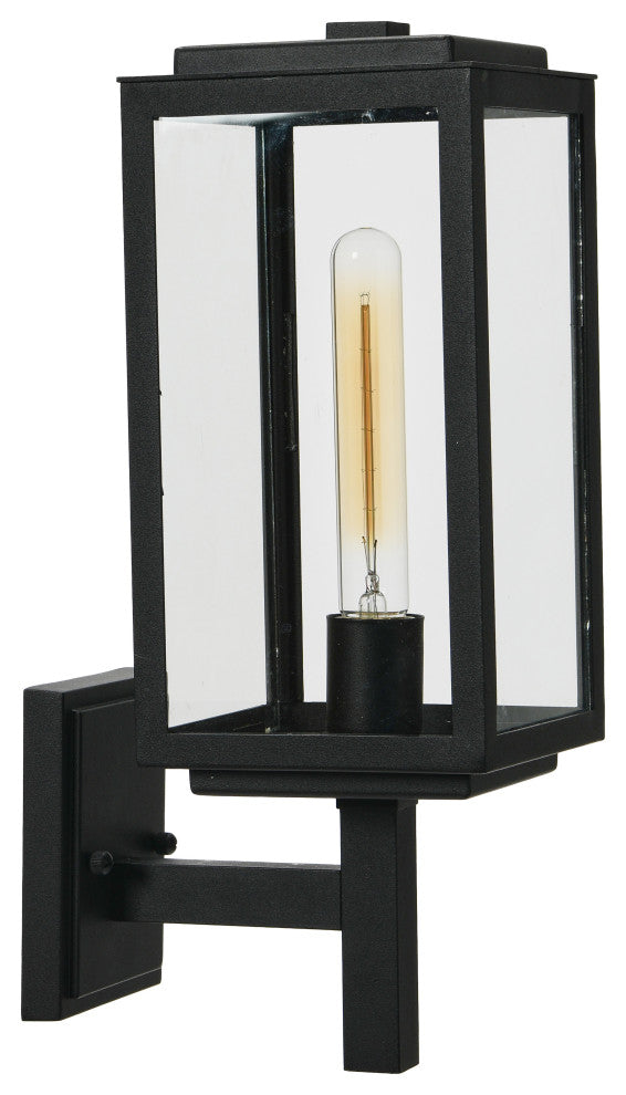 Robert Stevenson Lighting Addison Metal and Glass Outdoor Light, Textured Black