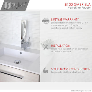 STYLISH Single Handle Vessel Sink Bathroom Faucet, Polished Chrome