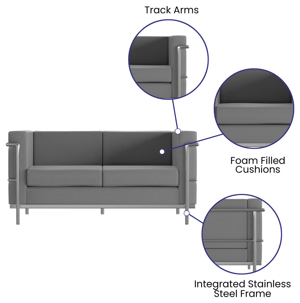 HERCULES Regal Series Reception Set, LeatherSoft, Gray
