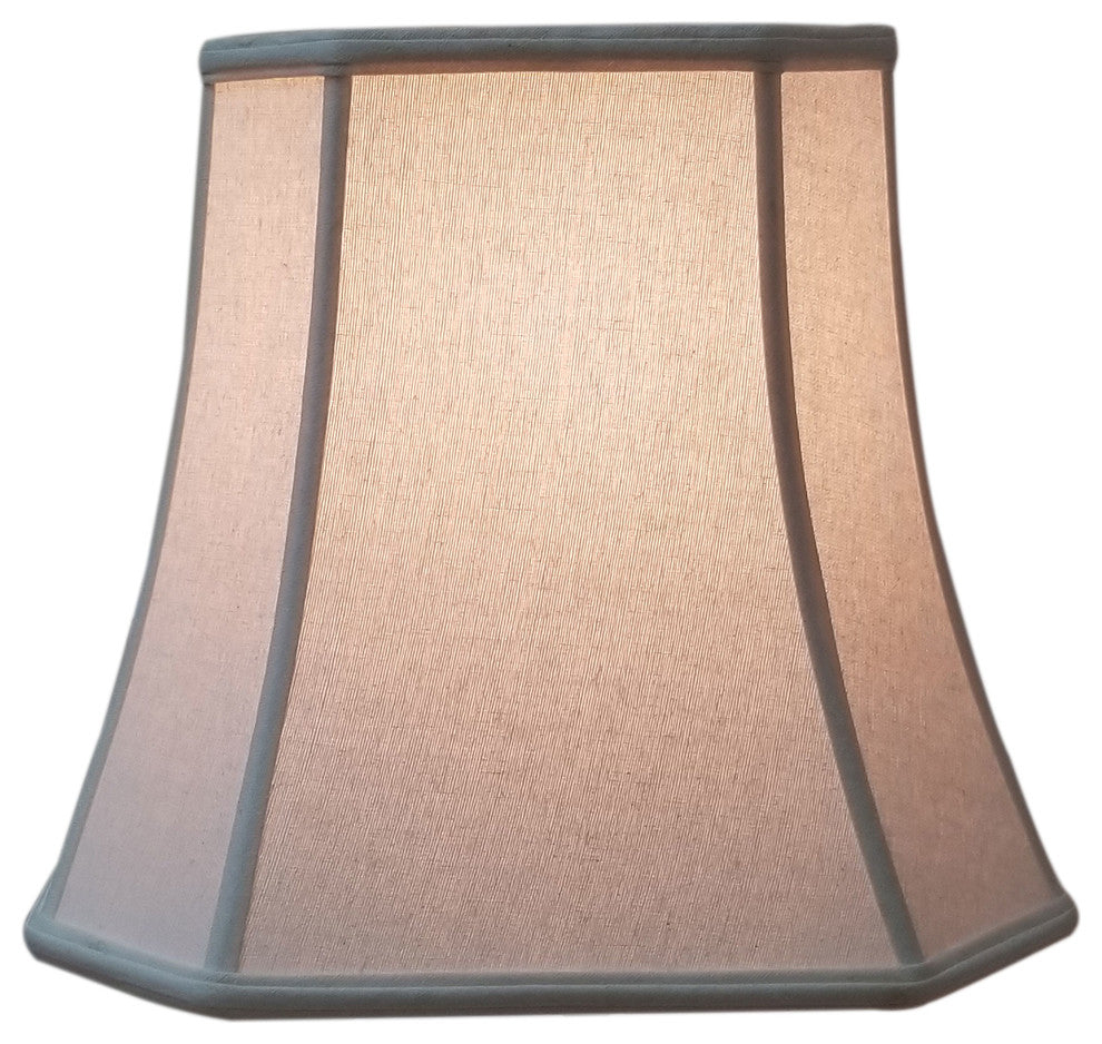 Royal Designs Square Cut Corner Basic Lampshade, Antique Gold, Linen White, 11x1