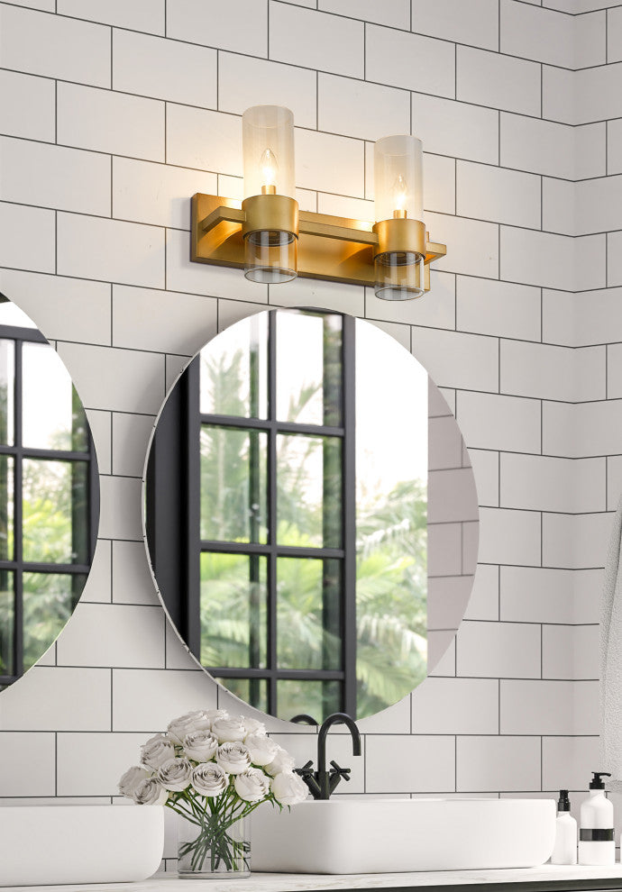 Zlite 343-2V-RB 2-Light Vanity, Clear