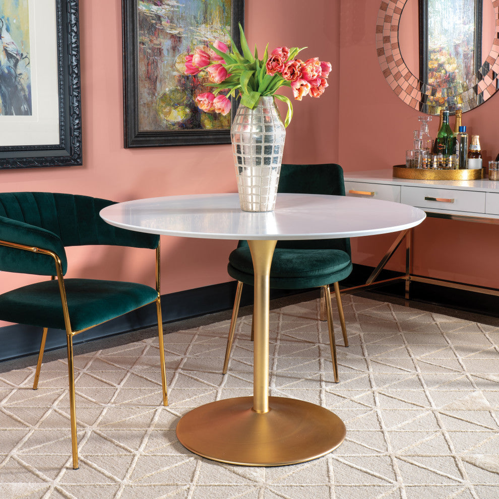 Flower Dining Table With White Top and Base