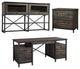 Home Square 3-Piece Set with Executive Desk Large Hutch & Lateral File