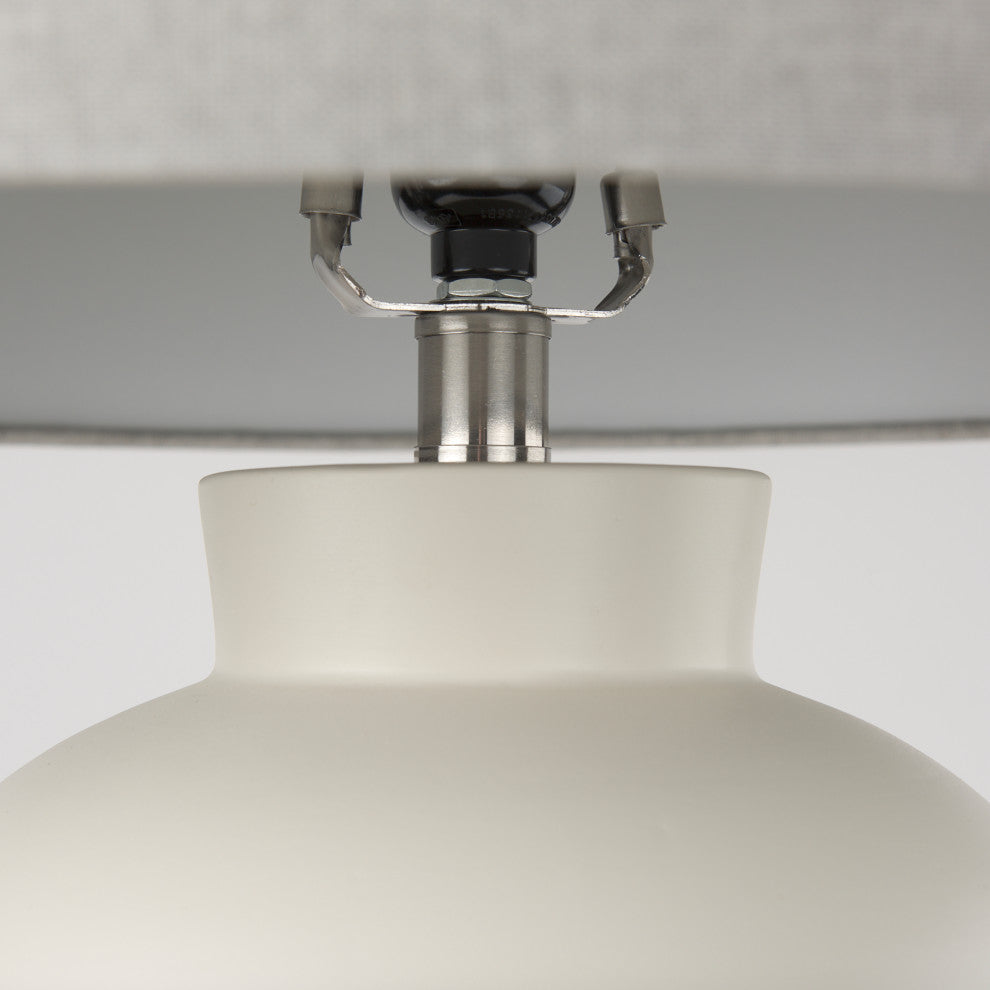 Cato 20.0Lx20.0Wx33.5H Cream Base With White Shade Table Lamp