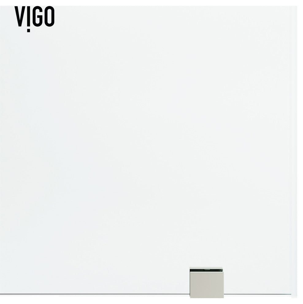 VIGO Elan Hart 56" to 60" W x 76" H Frameless Sliding Shower Door, Stainless Steel, Clear Glass
