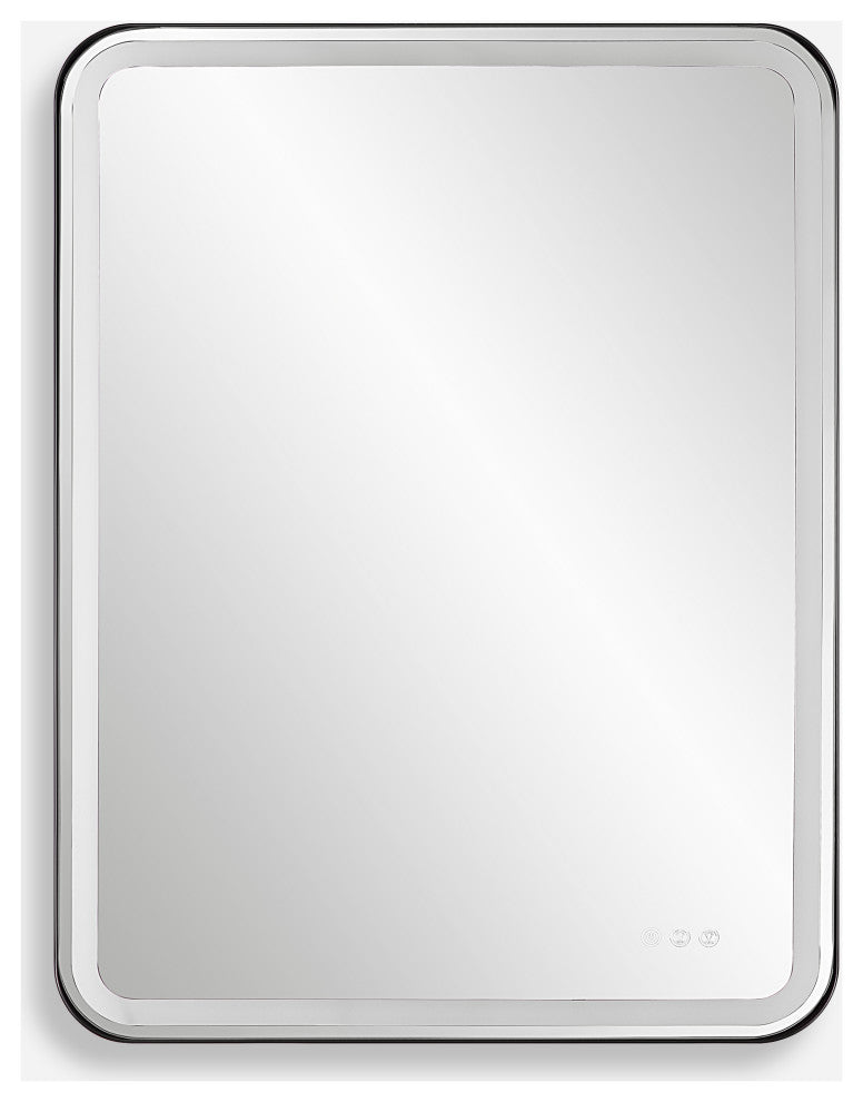Crofton Lighted Black Large Mirror
