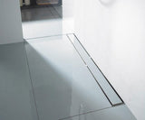 Quartz Linear Shower Drain - Flange Body - Tile Insert - Stainless Steel, 40"