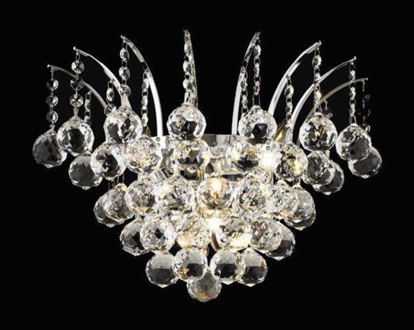 Elegant Victoria Wall Sconce, Chrome Finish With Royal Cut Crystal