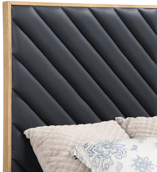 Casa Black Faux Leather King Bed, Black, King