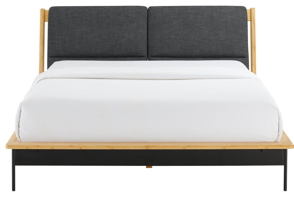 Greenington Santa Cruz King Platform Bed with Fabric | Wheat
