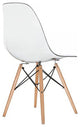 Modern Plastic Clear Seat Eiffel Dining Chair Wood Or Chrome Legs, Set of 4, Natural Leg