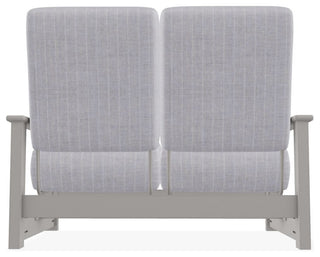 Leeward Deep Seat Outdoor Loveseat with Hidden Motion, Ticking Fog/Warm Gray