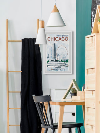 "Take a Break in Chicago" Framed Painting Print, 12x18