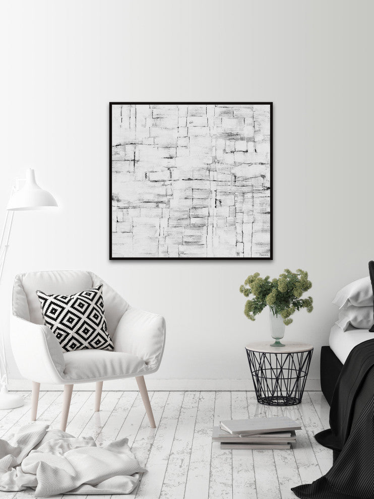 "Dream of Beauty" Floater Framed Painting Print on Canvas, 18x18