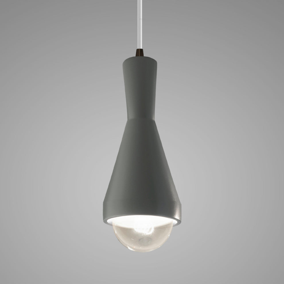 Erlen Pendant, Pewter Green, Dark Bronze, White Cord, Incandescent