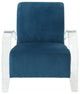 HomeRoots Teal Velvet Clear Arm Accent Chair