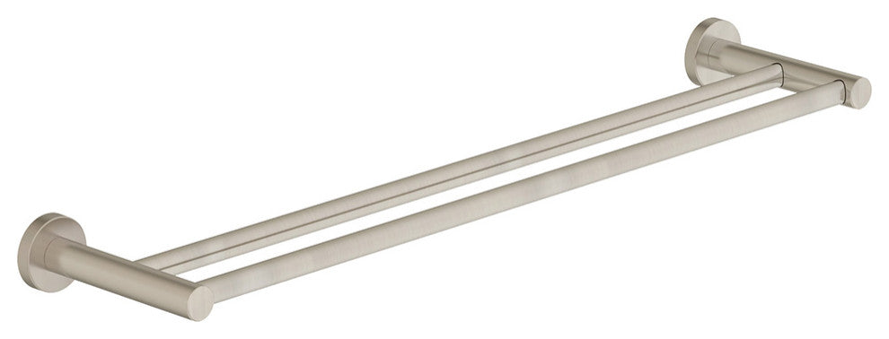 Dia Double Towel Bar, Satin Nickel