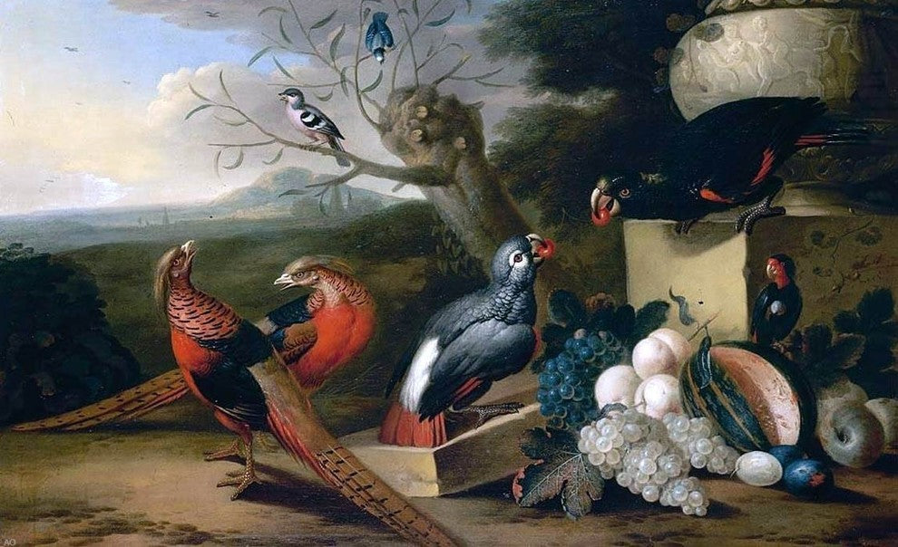 Tobias Stranover Parkland Setting with Birds, 18"x27" Gallery Wrapped Canvas
