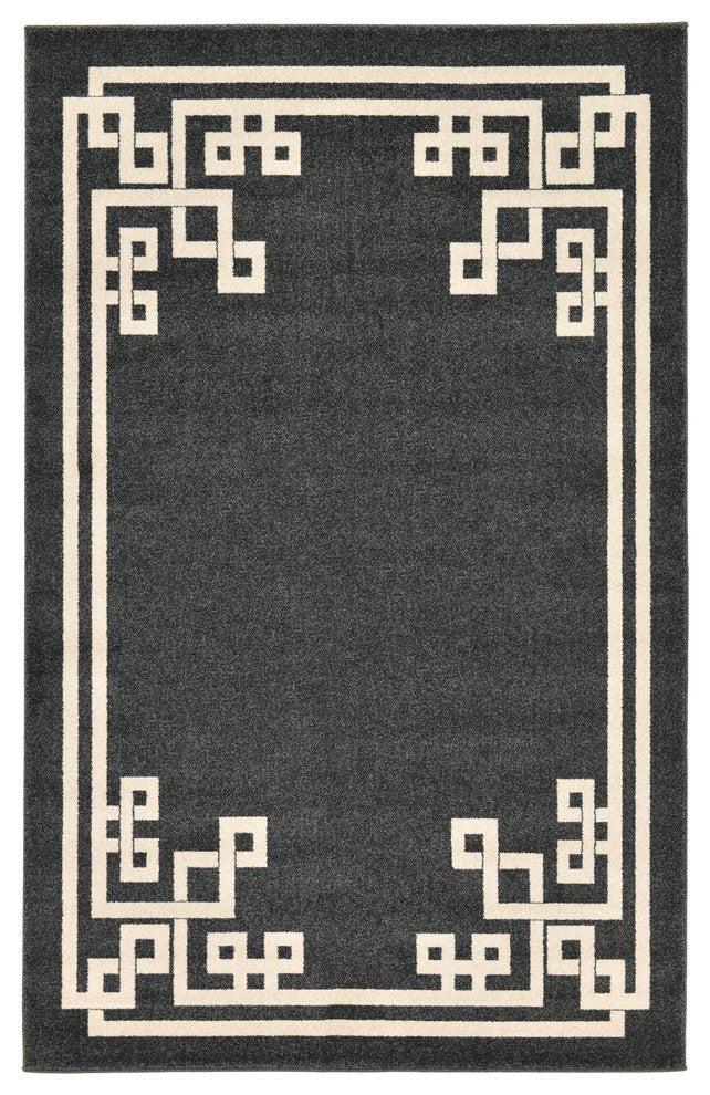 Unique Loom Black Athens Geometric 5'x8' Area Rug