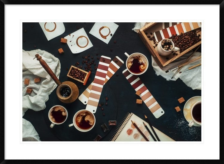 "Shades Of Coffee" Framed Digital Print by Dina Belenko, 38"x28"