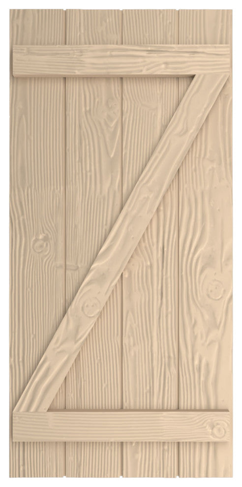 Rustic 4 Board Joined B-N-B Faux Wood Shutters, Sandblasted, 22x74"