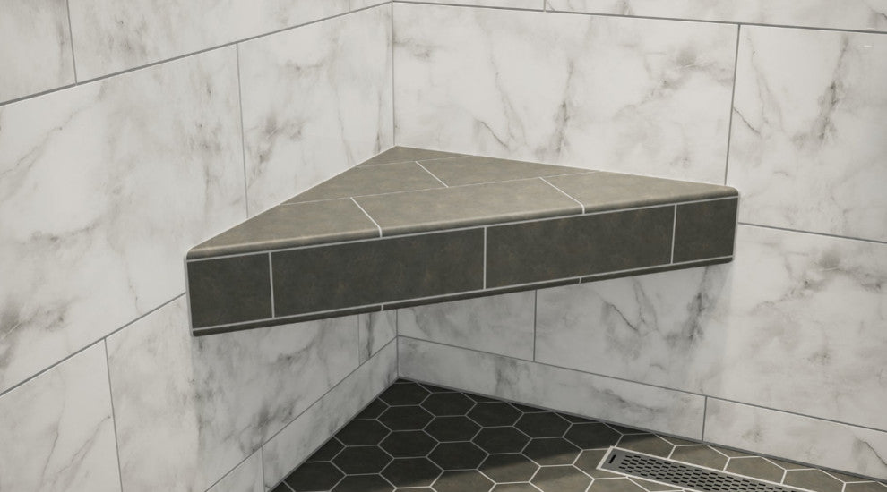 The Original™ Floating Corner Shower Bench Kit with Wedi Building Boards, 24