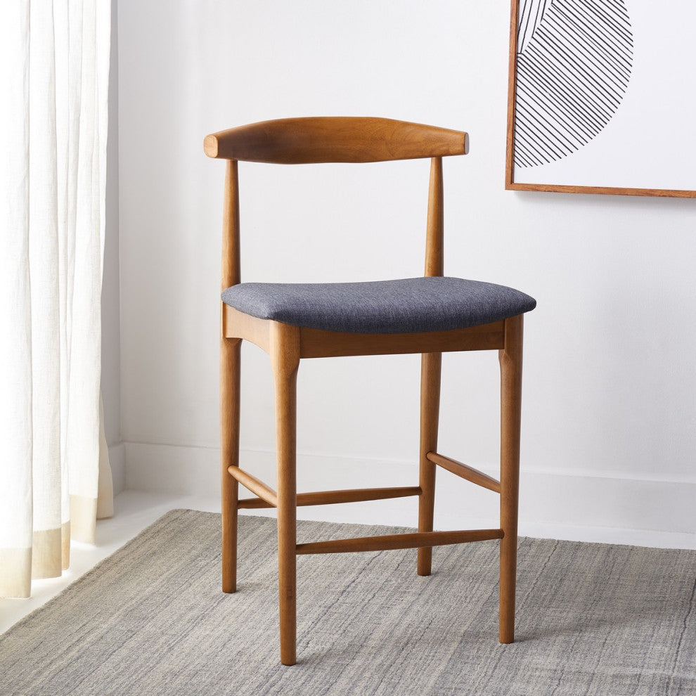 Safavieh Lionel Retro Counter Stool, Walnut/Dark Grey