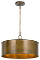 60W Rochefort Metal 3 Light Chandelier, Distress Gold Finish