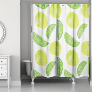 Lime Citrus Pattern 71"x74" Shower Curtain