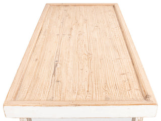 Large Wood Panel Coffee Table Antique White