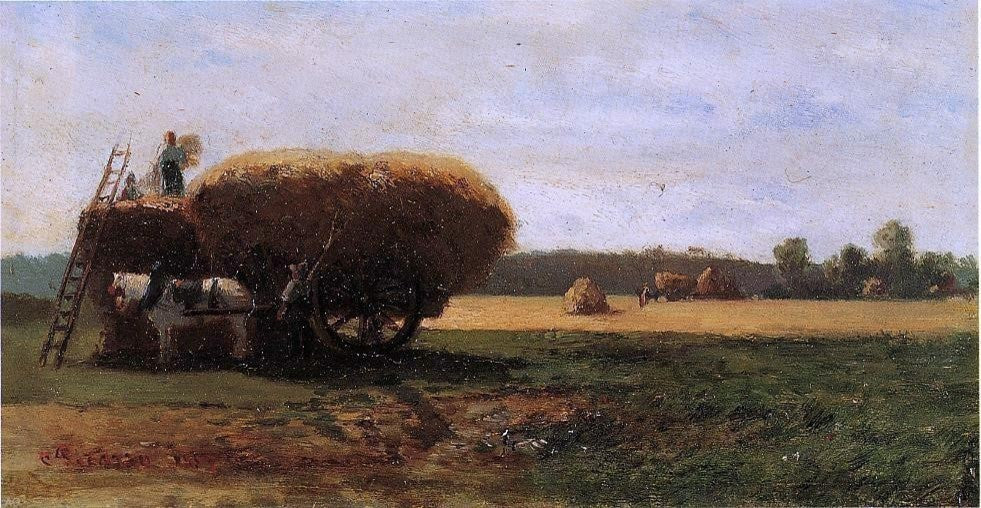 Camille Pissarro The Harvest, Gallery Wrapped Canvas Print, 15"x30"