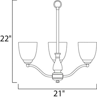 Maxim 10064 Stefan 21"W 3 Light Chandelier - Oil Rubbed Bronze