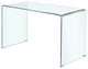 Modern Desk, Clear Tempered Glass Construction & Chrome Metal Feet Protectors