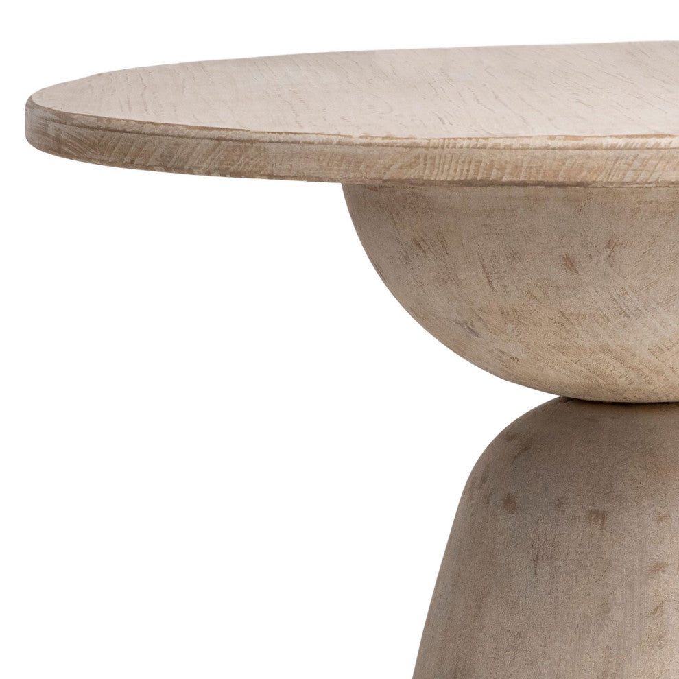 Balak Round Modern Hourglass Bistro Dining Table, White