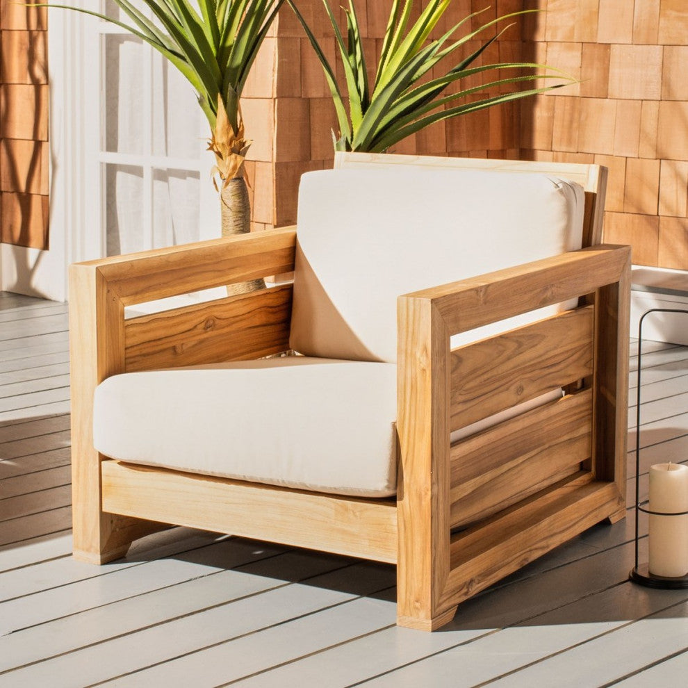 Safavieh Guadeloupe Indoor-Outdoor Brazilian Teak Club Chair