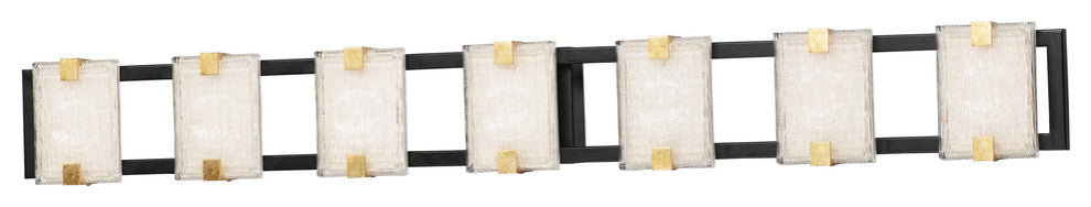 Maxim Radiant 7-Light LED Bath Vanity Light 39534CYBKGL, Black/Gold Leaf