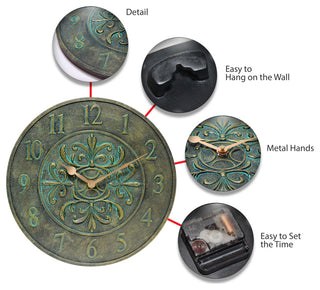 Blanc Fleur Aged Bronze Clock